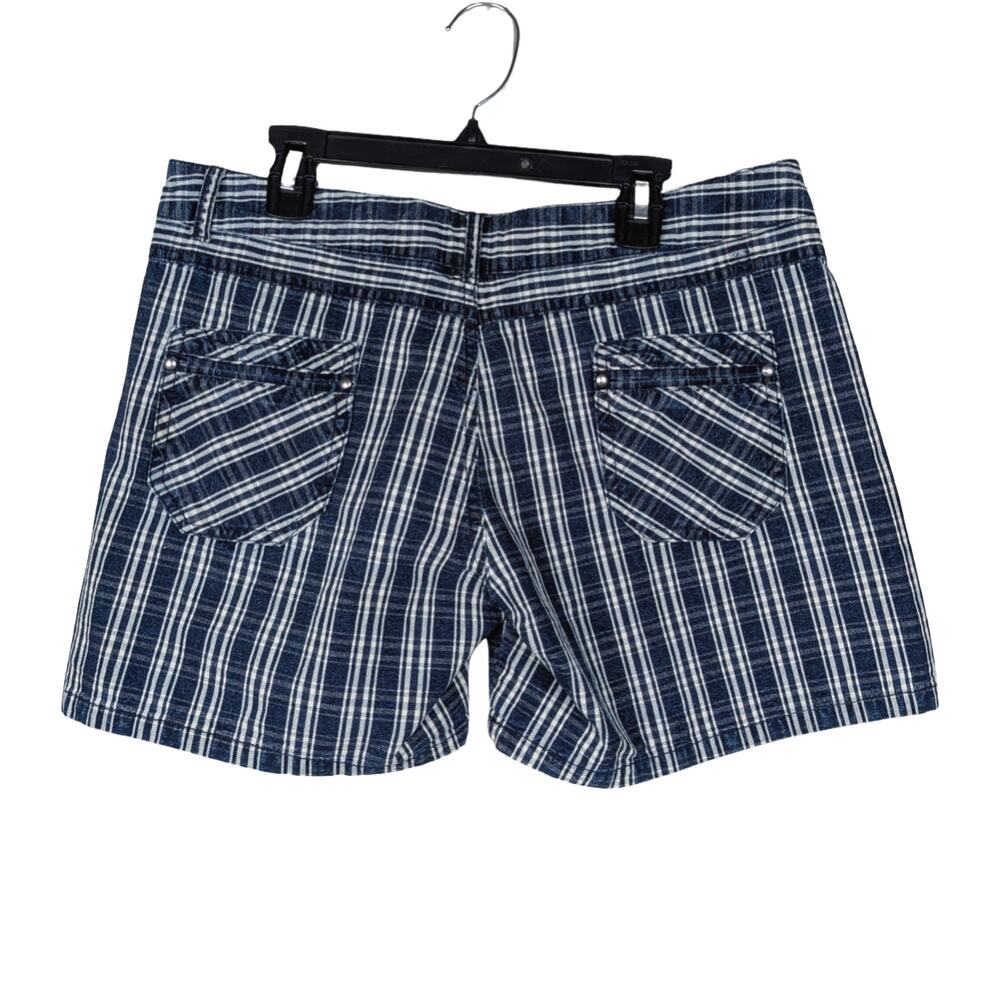 Vintage Y2K BCBG Max Azria Low Rise Cotton Plaid Hot Pants Shorts Navy 8 - Picture 5 of 7